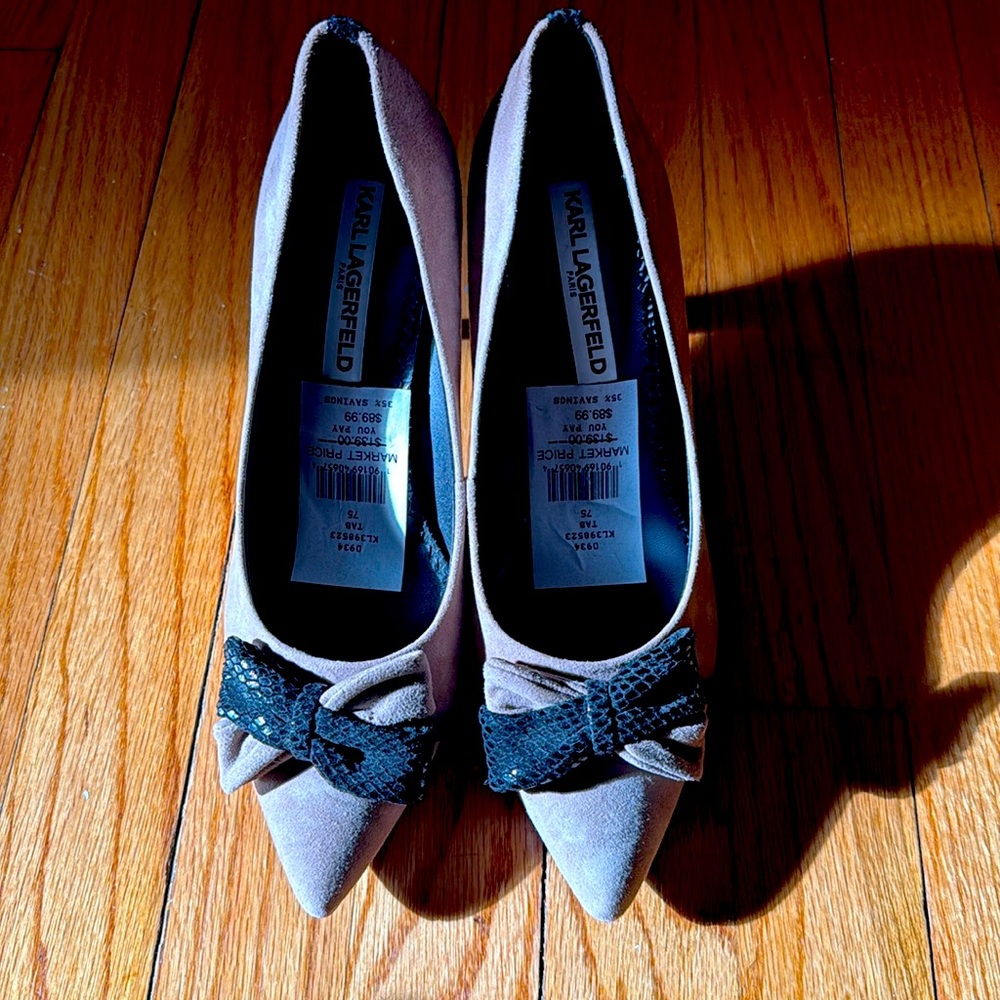 Karl Lagerfeld suede high heel shoes